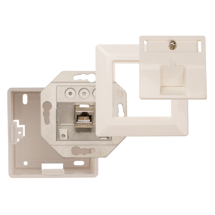 IDC 1000M Data wandcontactdoos 1x RJ 45, inbouw, wit